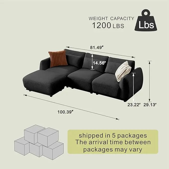 Luxury Modern Modular Bouclé Sectional Sofa – Flexible Layout, Deep Comfort & Stylish Design