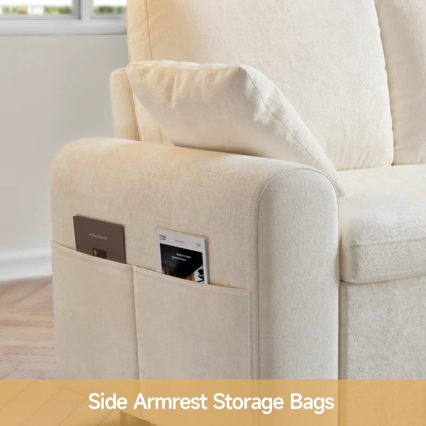 Convertible L-Shaped Sleeper Sofa with Storage Chaise, Stain-Resistant Fabric & Pet-Friendly Design
