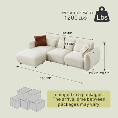 Luxury Modern Modular Bouclé Sectional Sofa – Flexible Layout, Deep Comfort & Stylish Design