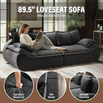Ultra-Plush Deep Seat Cloud Loveseat – Modern Cozy Sofa with Memory Foam Comfort