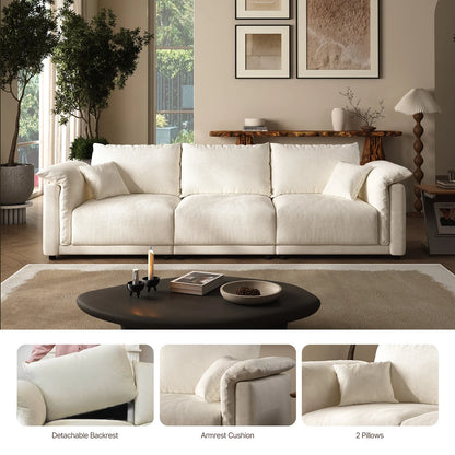 98.5” Modern Cloud Sofa – Deep-Seat Modular Comfort with Minimalist Luxury