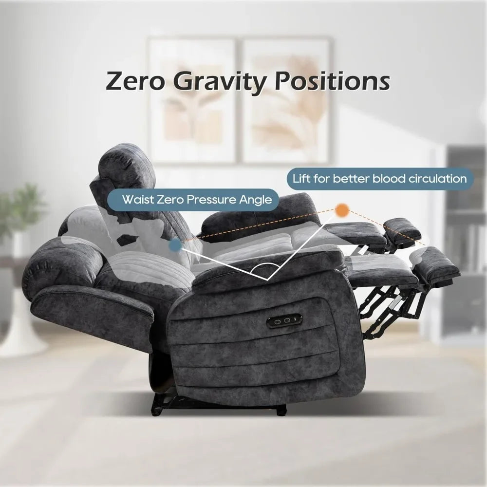 Luxury Power Reclining Sofa with Zero-Gravity, Drop-Down Table & USB/Type-C Ports