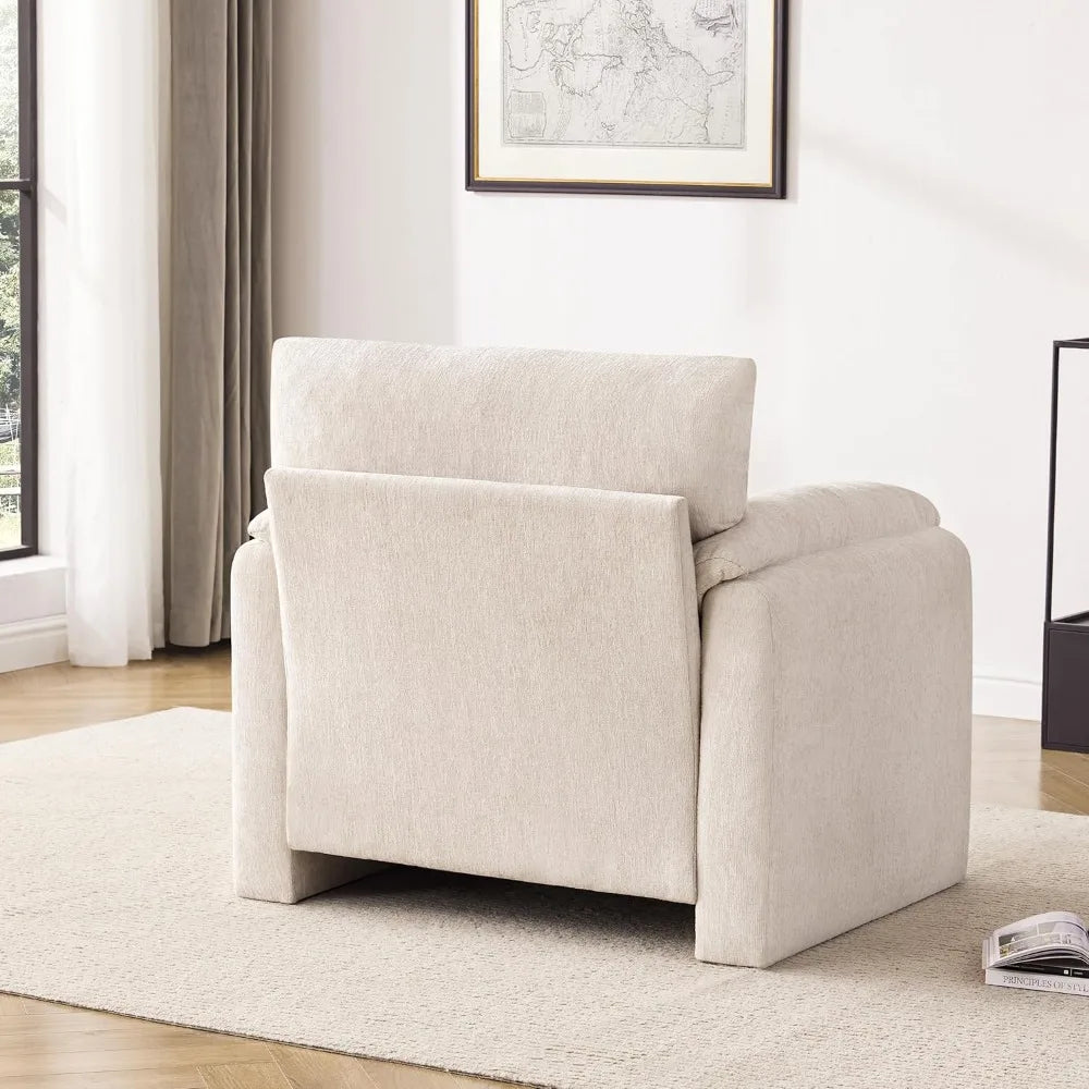 Ultra-Comfort Oversized Modern Accent Chair – Plush Chenille, Deep Cushion Seating