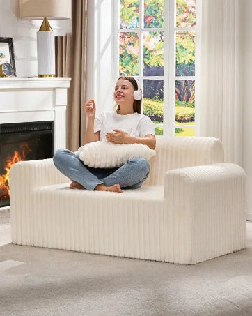 Ultra-Plush Deep Seat Cloud Loveseat – Modern Cozy Sofa with Memory Foam Comfort