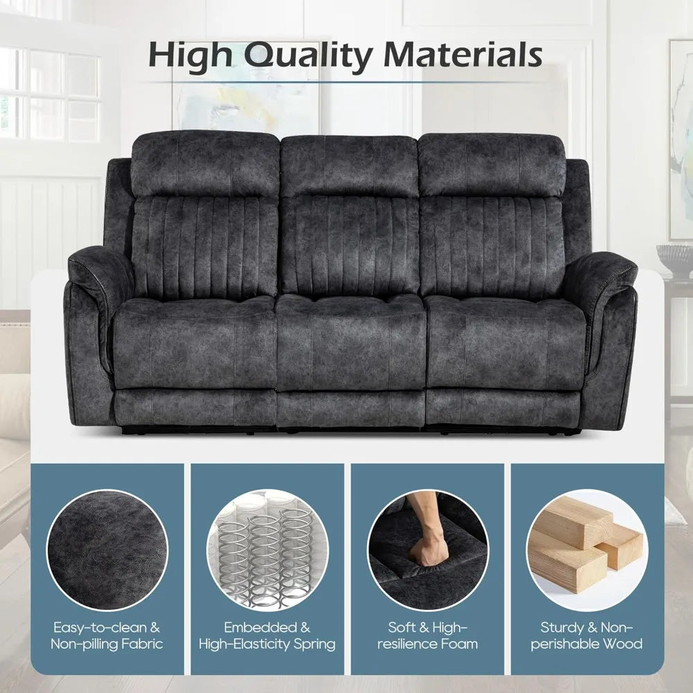 Luxury Power Reclining Sofa with Zero-Gravity, Drop-Down Table & USB/Type-C Ports