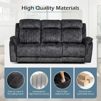 Luxury Power Reclining Sofa with Zero-Gravity, Drop-Down Table & USB/Type-C Ports