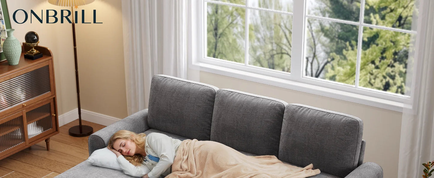 Convertible L-Shaped Sleeper Sofa with Storage Chaise, Stain-Resistant Fabric & Pet-Friendly Design
