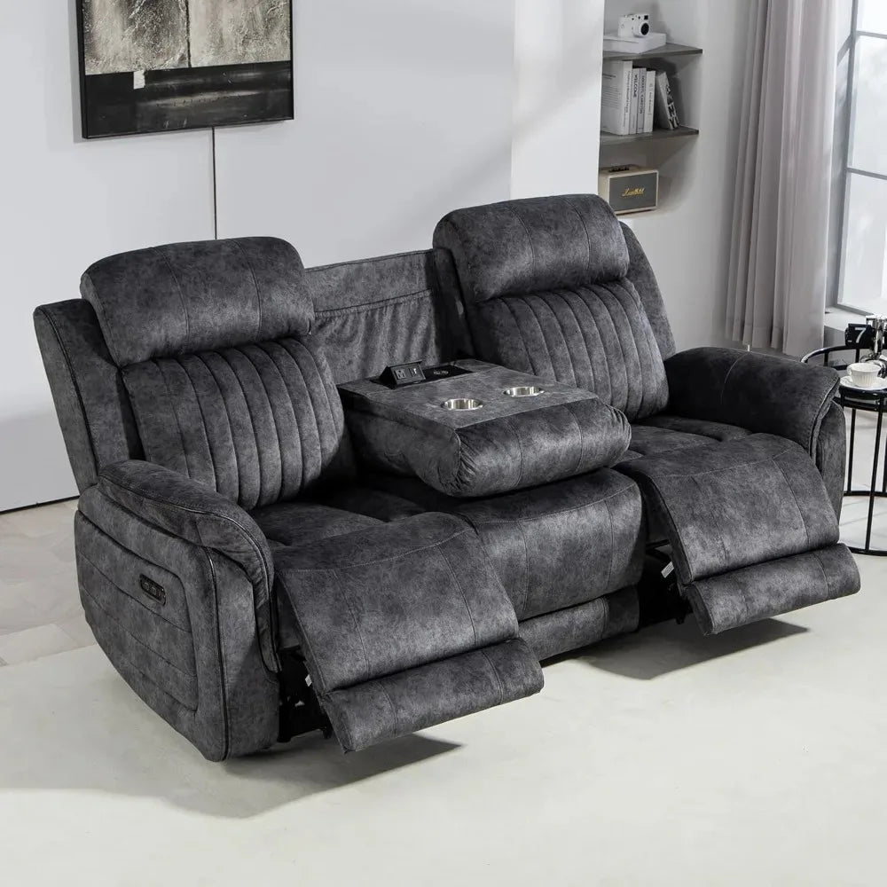 Luxury Power Reclining Sofa with Zero-Gravity, Drop-Down Table & USB/Type-C Ports