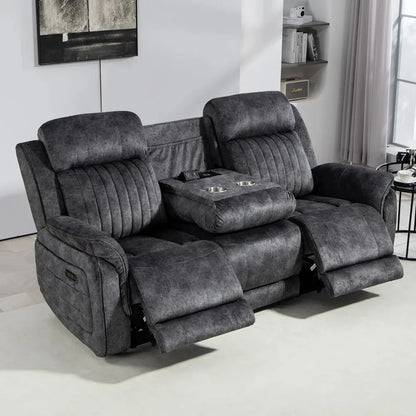 Luxury Power Reclining Sofa with Zero-Gravity, Drop-Down Table & USB/Type-C Ports